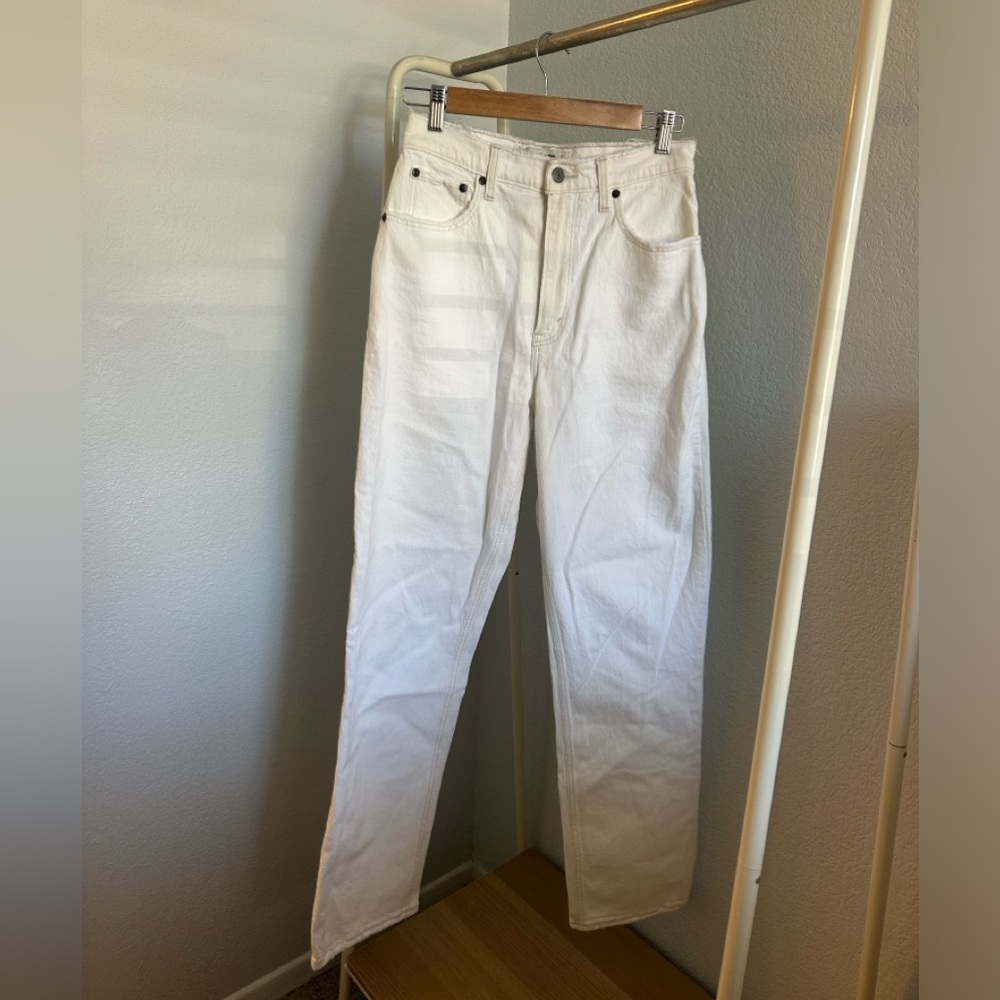 Abercrombie 90s straight curve love white jeans